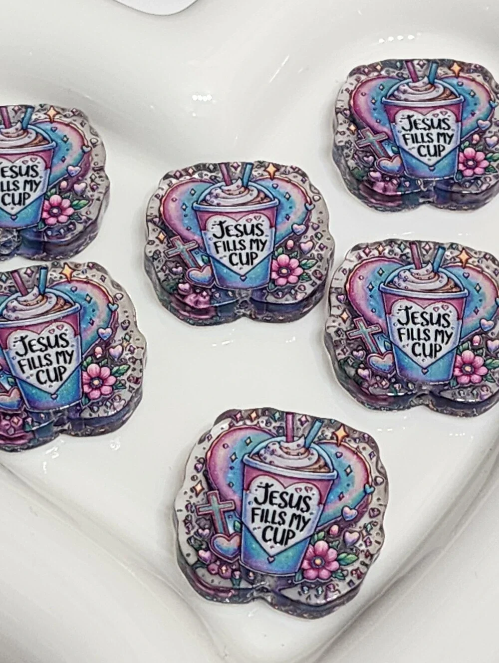 Jesus Fills My‎ Cup Beads 2 Pcs Focal Beads Crafts Beaded Pen Jewelry Making